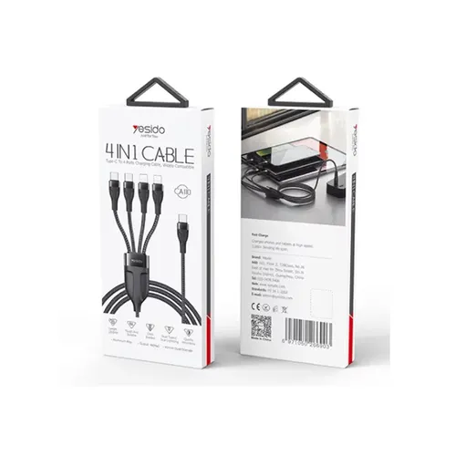 Yesido CA110 4A Type-C to Dual Type-C + Dual Lightning Charging Cable