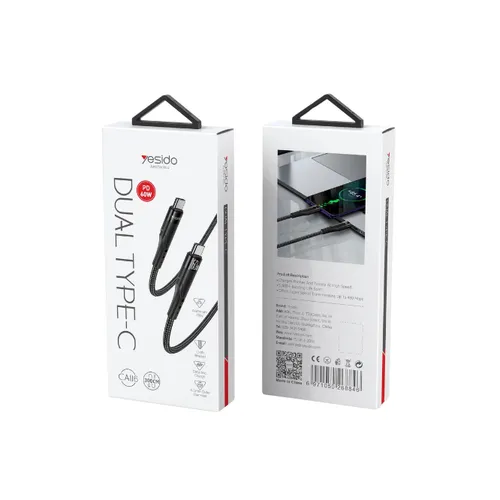 Yesido CA116 60W 3m Type-C To Type-C Data Transfer And Charge Cable