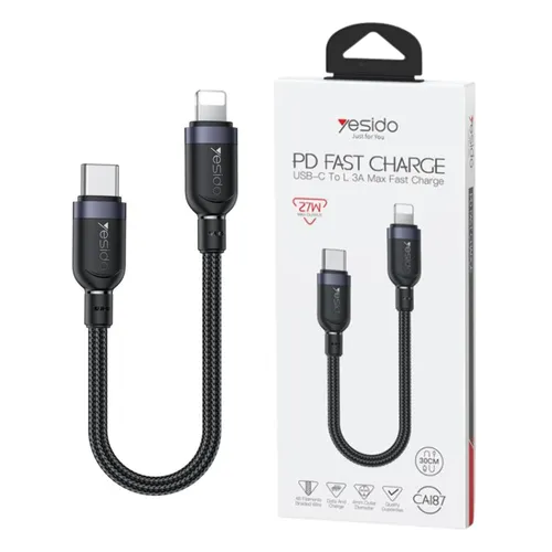Yesido CA187 27W PD Fast Charge Type-C to Lightning Cable 30cm