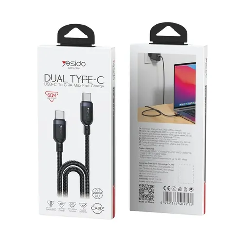 Yesido CA192 60W Dual Type-C 2M Cable