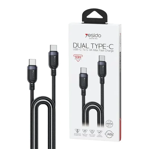 Yesido CA192 60W Dual Type-C 2M Cable
