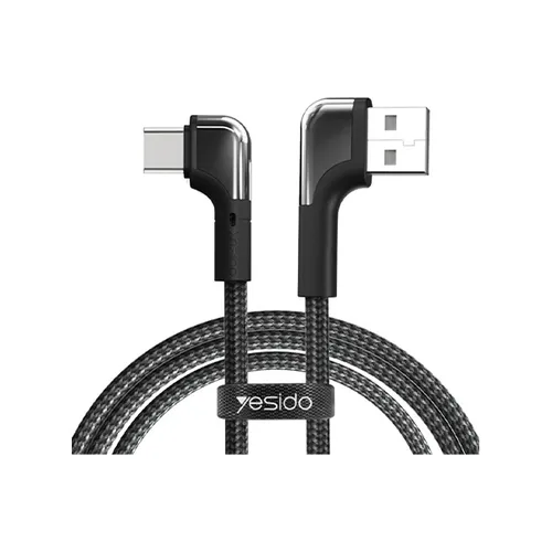 Yesido CA80 1.2m 2.4A USB to Type-C Elbow Type Double 90 Degree Data Cable