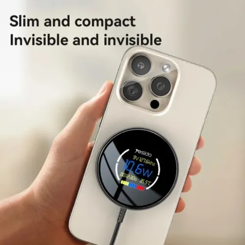 Yesido DS28 15W Digital Display Magnetic Wireless Charger