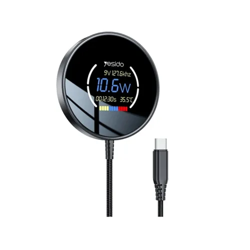 Yesido DS28 15W Digital Display Magnetic Wireless Charger