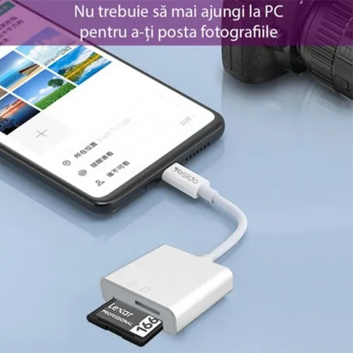 Yesido GS11 lightning to SD + TF Card + OTG Adapter