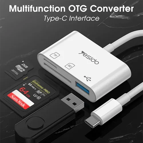Yesido GS16 Type-C to USB 3.0 + TF Card OTG Adapter
