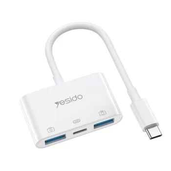Yesido GS17 Type-C To USB 3.0 &amp; PD Quick Charger + OTG Adapter