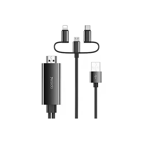 Yesido HM05 3 In 1 HDMI Cable For Lightning &amp; Micro &amp; Type-C Devices