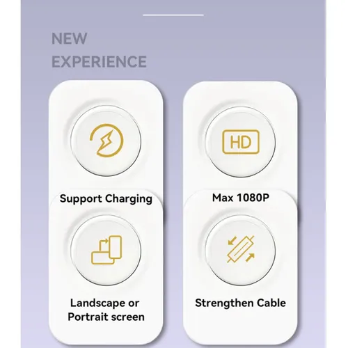 Yesido HM14 HDTV Adapter 3-in-1 Nylon Braided USB-L Ultra HD Extension Cable