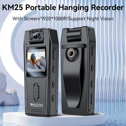 Yesido KM25 1080P Full HD 180° Rotating Lens Video Recorder Body Camera