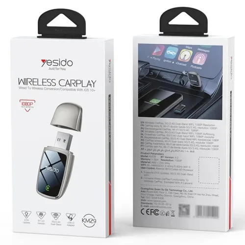 Yesido KM29 Wireless CarPlay & Android Auto Adapter