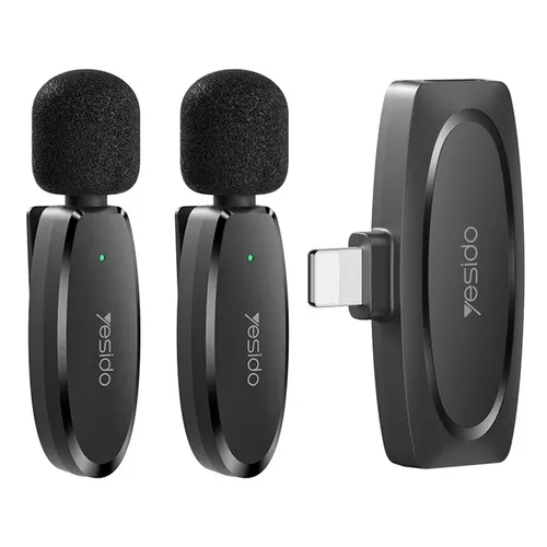 YESIDO KR14 Dual Transmitter Low-latency Wireless Lavalier Microphone