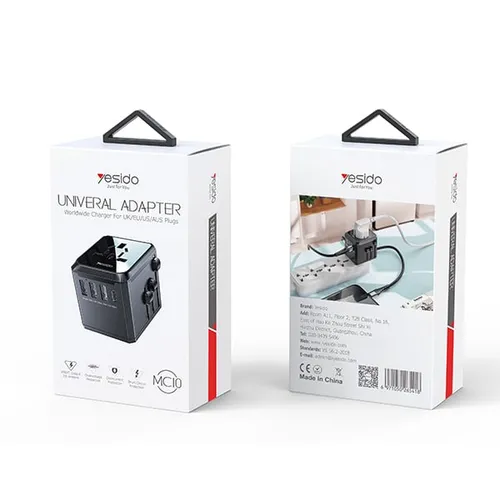 Yesido MC10 Universal Travel Adapter 3 USB + 1 USB-C Port
