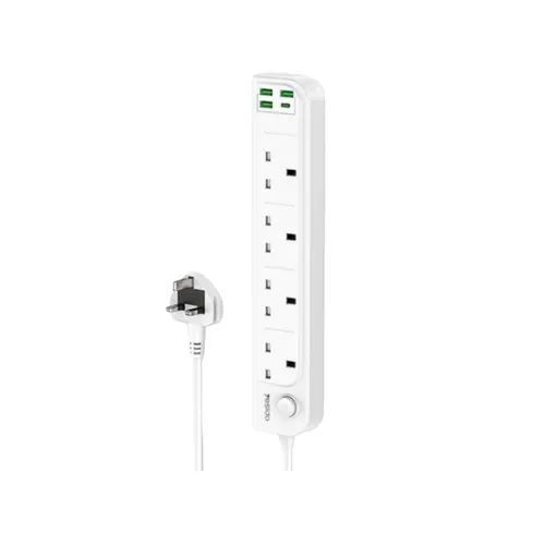 Yesido MC27 4 AC Outlets &amp; 4 USB Power Strip with PD &amp; Fast Charge Extension Power Cord