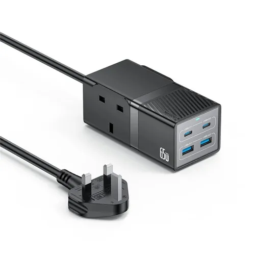 YESIDO MC38 65W GaN Power Strip USB-C USB-A Charging Station - UK Plug