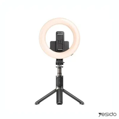 YESIDO SF12 Ring Fill Light with Phone Holder Tripod Selfie Stick