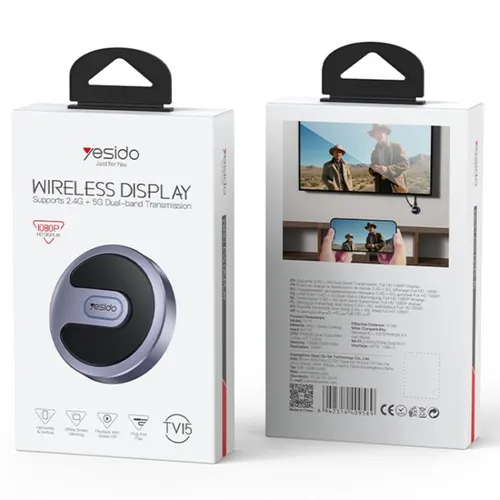 Yesido TV15 Wireless Display Adapter 2.4GHz / 5GHz WiFi Screen Mirroring Dongle