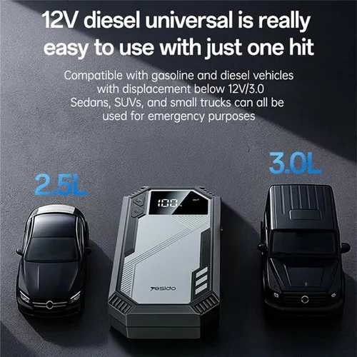 Yesido VC11 Car Jump Starter – 6000mAh Portable Power Bank