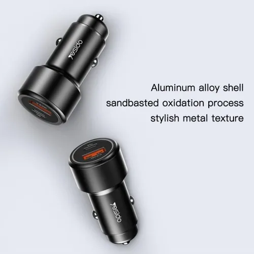 Yesido Y42 USB + Type-C 42W Dual Ports Fast Car Charger