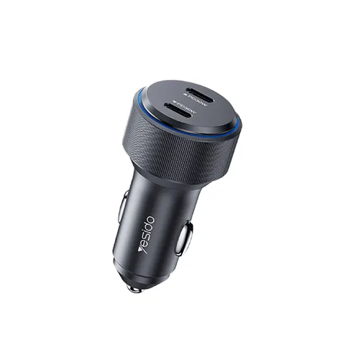 Yesido Y48 60W High Power Fast Charging Car Charger Dual Output Phone Charger Adapter