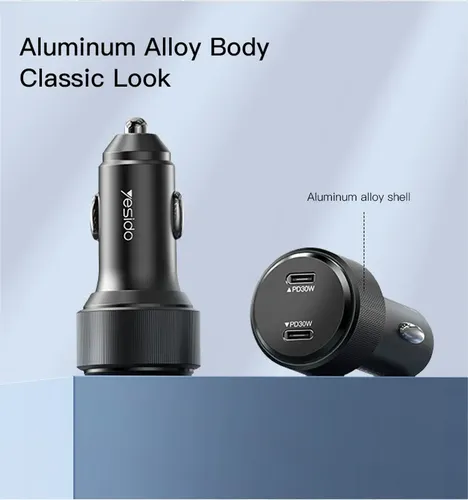 Yesido Y48 60W High Power Fast Charging Dual Output Car Charger