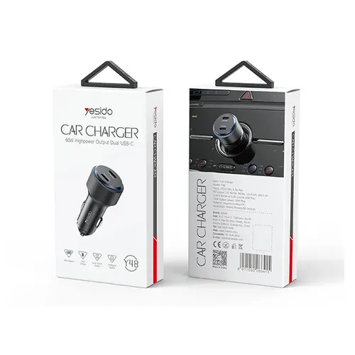 Yesido Y48 60W High Power Fast Charging Dual Output Car Charger