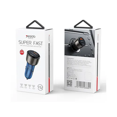 Yesido Y52 Super Fast USB-C 48W Compatible PD & PPS Car Charger