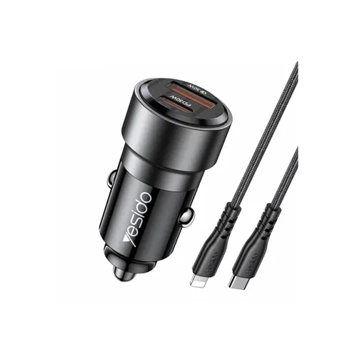 Yesido Y54 USB + Type-C 60W Dual Ports Fast Car Charger
