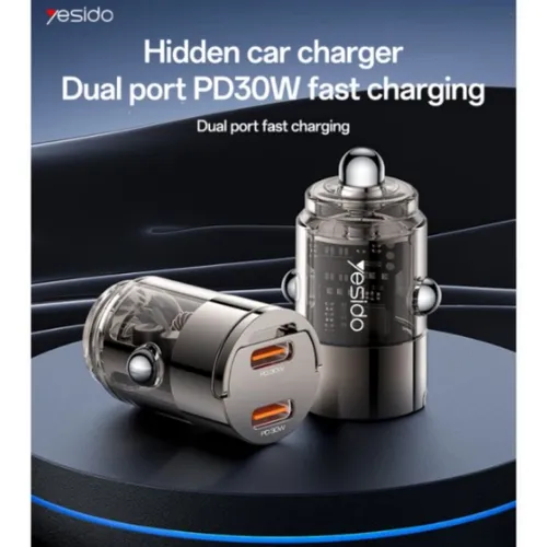 Yesido Y69 Dual USB-C PD30W mini Zinc Alloy Car Charger