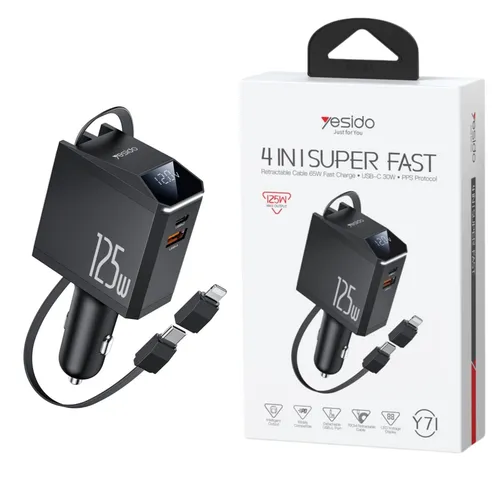 Yesido Y71 125w 4 In 1 Super Fast Car Charger