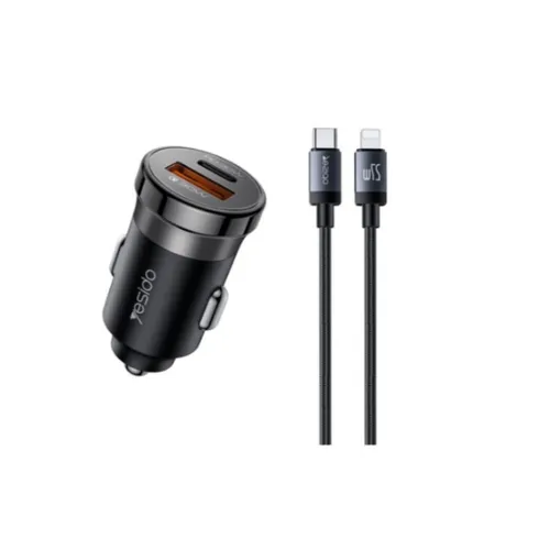 Yesido Y73 Dual Port PD30W Fast Charger With 27W USB-C to Lightning 1M Cable