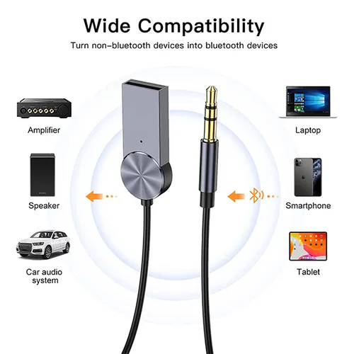 Yesido YAU24 Wireless Car Bluetooth Audio Receiver Adapter