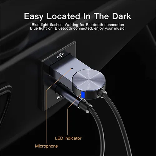 Yesido YAU24 Wireless Car Bluetooth Audio Receiver Adapter