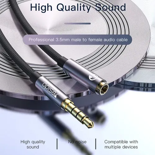 Yesido YAU26 3.5mm Male To 3.5mm Female Audio Cable