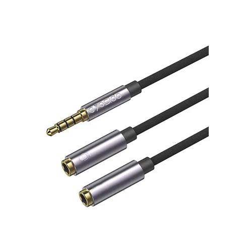 Yesido YAU28 3.5mm 1 Male To 2 Female Headphone Audio Cable