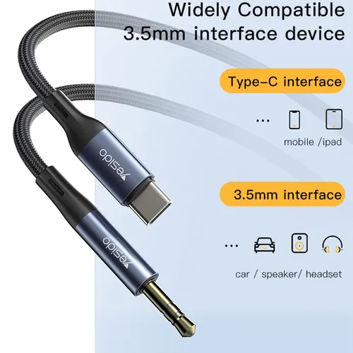 Yesido YAU36 Type-C to 3.5mm AUX Audio Cable