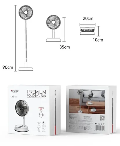 YESIDO YF11 Folding Fan Height Adjustable Cooling Fan